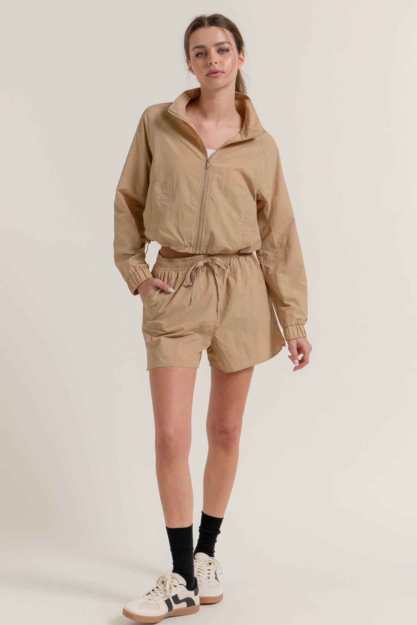 Long Slv Crop Activewear Anorak Jacket - Pikemla