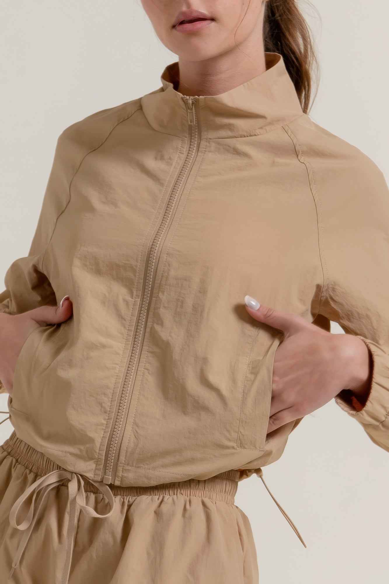 Long Slv Crop Activewear Anorak Jacket - Pikemla