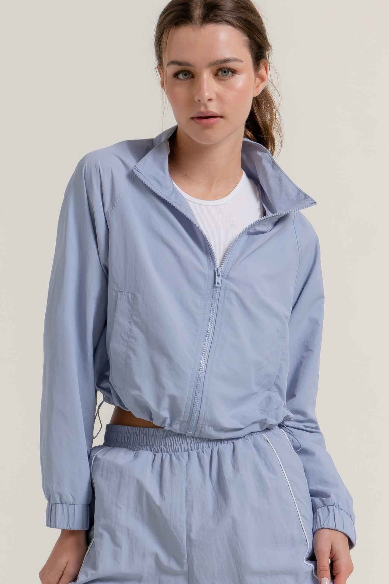 Long Slv Crop Activewear Anorak Jacket - Pikemla