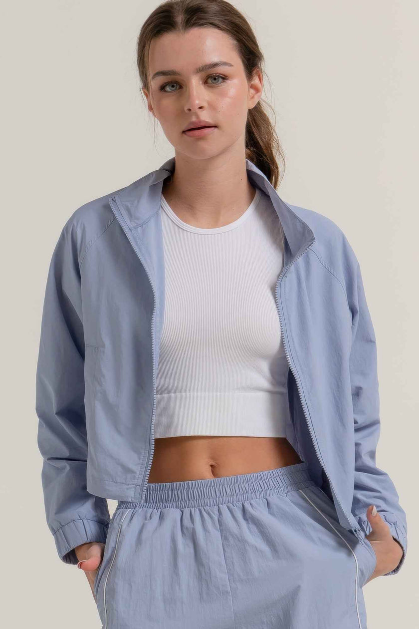 Long Slv Crop Activewear Anorak Jacket - Pikemla