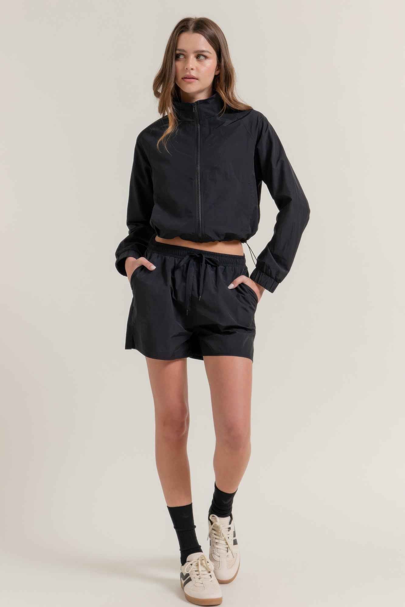 Long Slv Crop Activewear Anorak Jacket - Pikemla