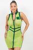 Netting 2 Way Zipper Mini Dress - Pikemla