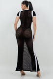 Netting 2 Way Front Zipper Maxi Dress - Pikemla