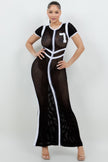 Netting 2 Way Front Zipper Maxi Dress - Pikemla