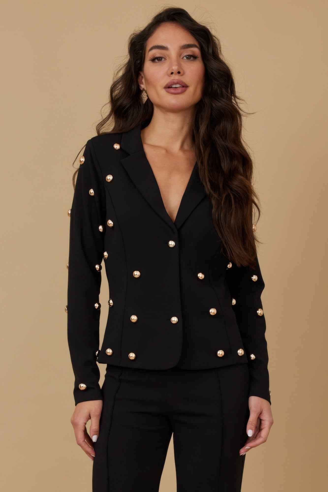 Stud Detailed Fashion Jacket - Pikemla
