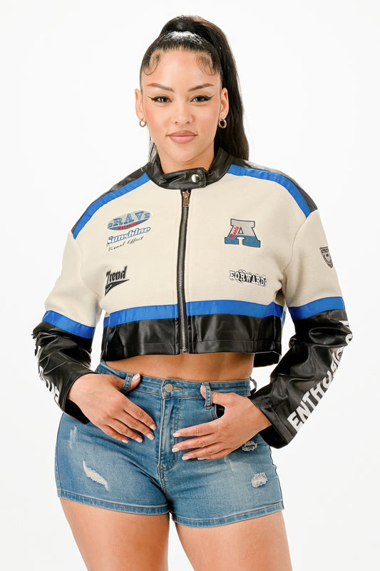 Colorblock Crop Jacket - Pikemla