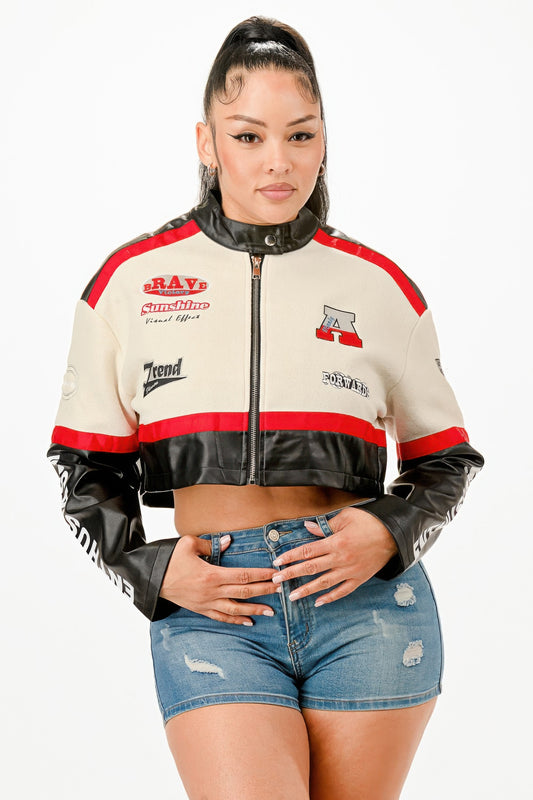 Colorblock Crop Jacket - Pikemla