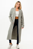 Cable Sweater Long Cardigan - Pikemla
