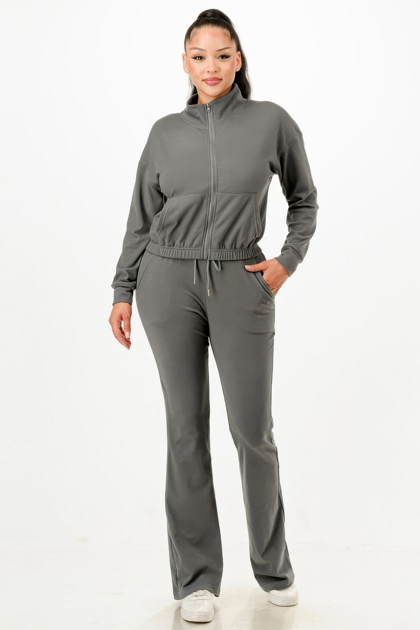 Soft Zipup Track Suit Set - Pikemla