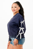 Casual Sweatshirts With Bow - Pikemla