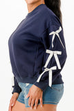 Casual Sweatshirts With Bow - Pikemla
