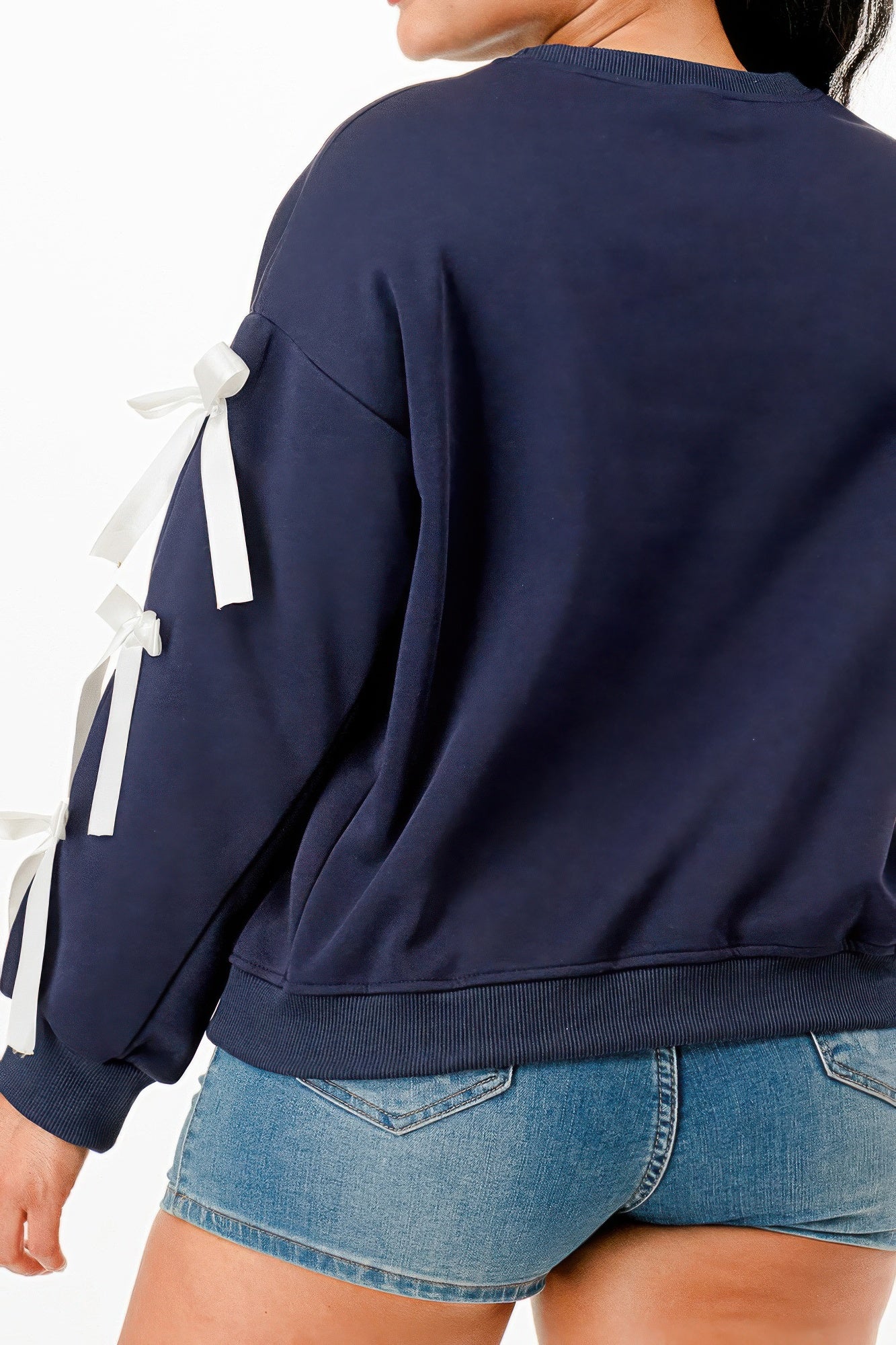 Casual Sweatshirts With Bow - Pikemla