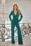 Lace Crochet Long Sleeve Jumpsuit