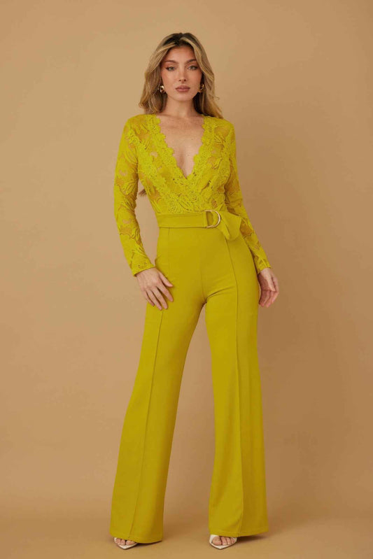 Lace Crochet Long Sleeve Jumpsuit