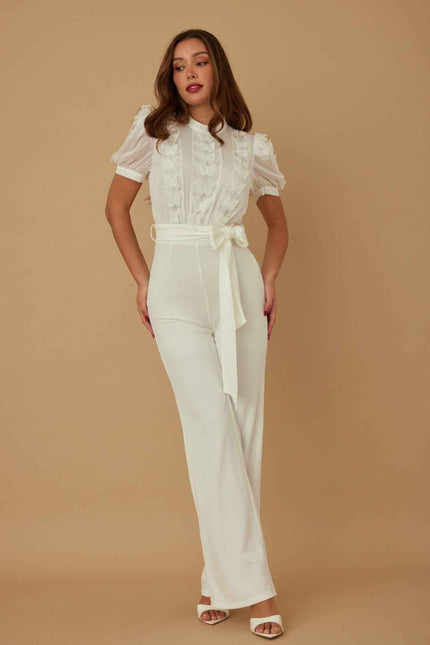 Multi Butterfly Sheer Pattern Jumpsuit