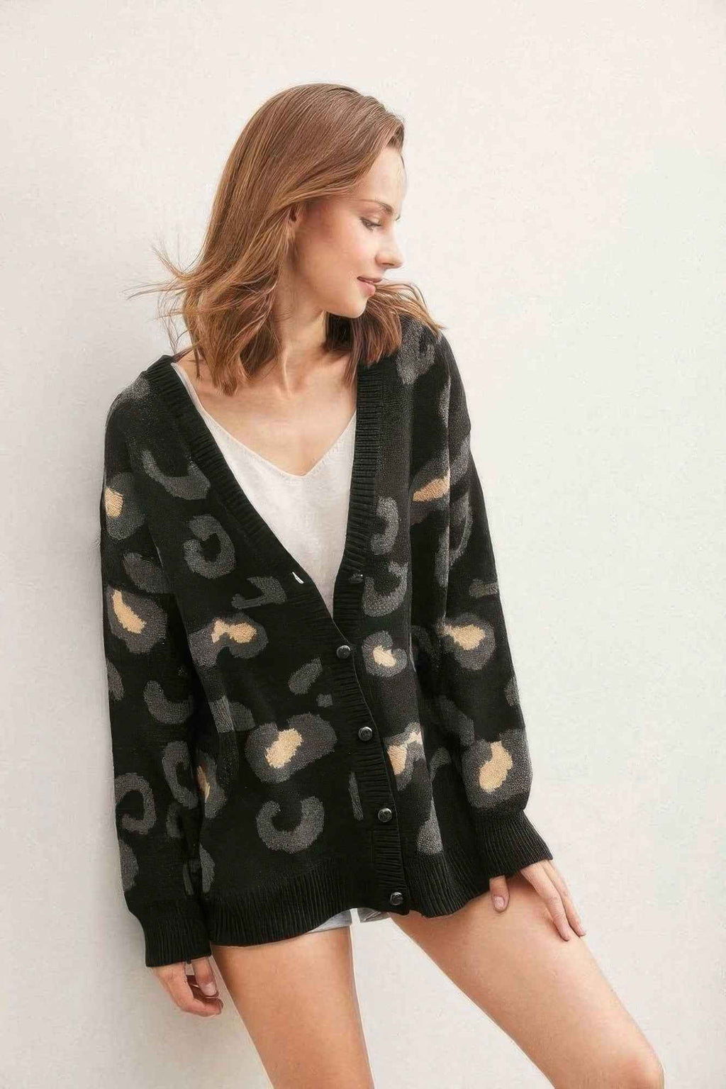 Leopard Button Down Cardigan