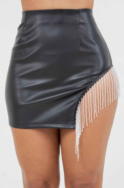 Matt Faux Leather Mini Pu Skirt