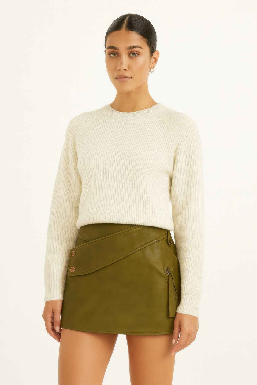 Faux Leather Strap Mini Skirt