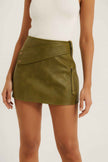 Faux Leather Strap Mini Skirt