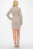 Ls Belted Button Up Jacket & Pencil Skirt Set