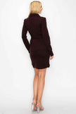 Ls Belted Button Up Jacket & Pencil Skirt Set