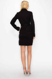 Ls Belted Button Up Jacket & Pencil Skirt Set