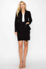 Ls Belted Button Up Jacket & Pencil Skirt Set