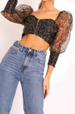 Sheer Leopard Print Crop Top