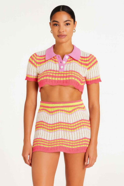 Zig Zag Crochet Two Piece Set