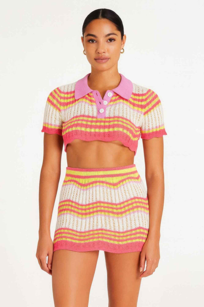 Zig Zag Crochet Two Piece Set