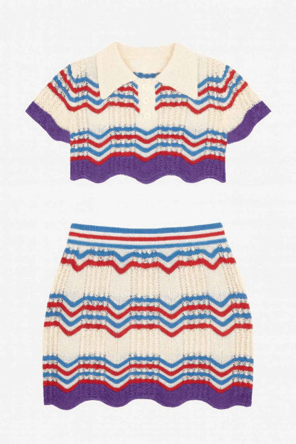 Zig Zag Crochet Two Piece Set