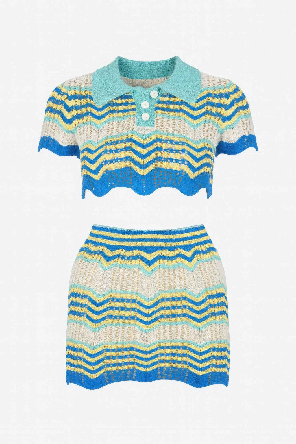 Zig Zag Crochet Two Piece Set