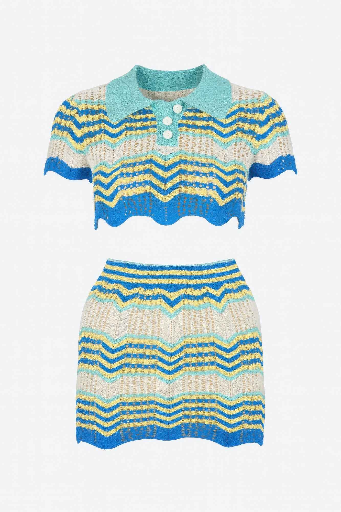 Zig Zag Crochet Two Piece Set