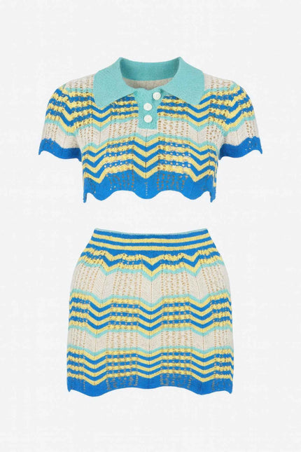 Zig Zag Crochet Two Piece Set