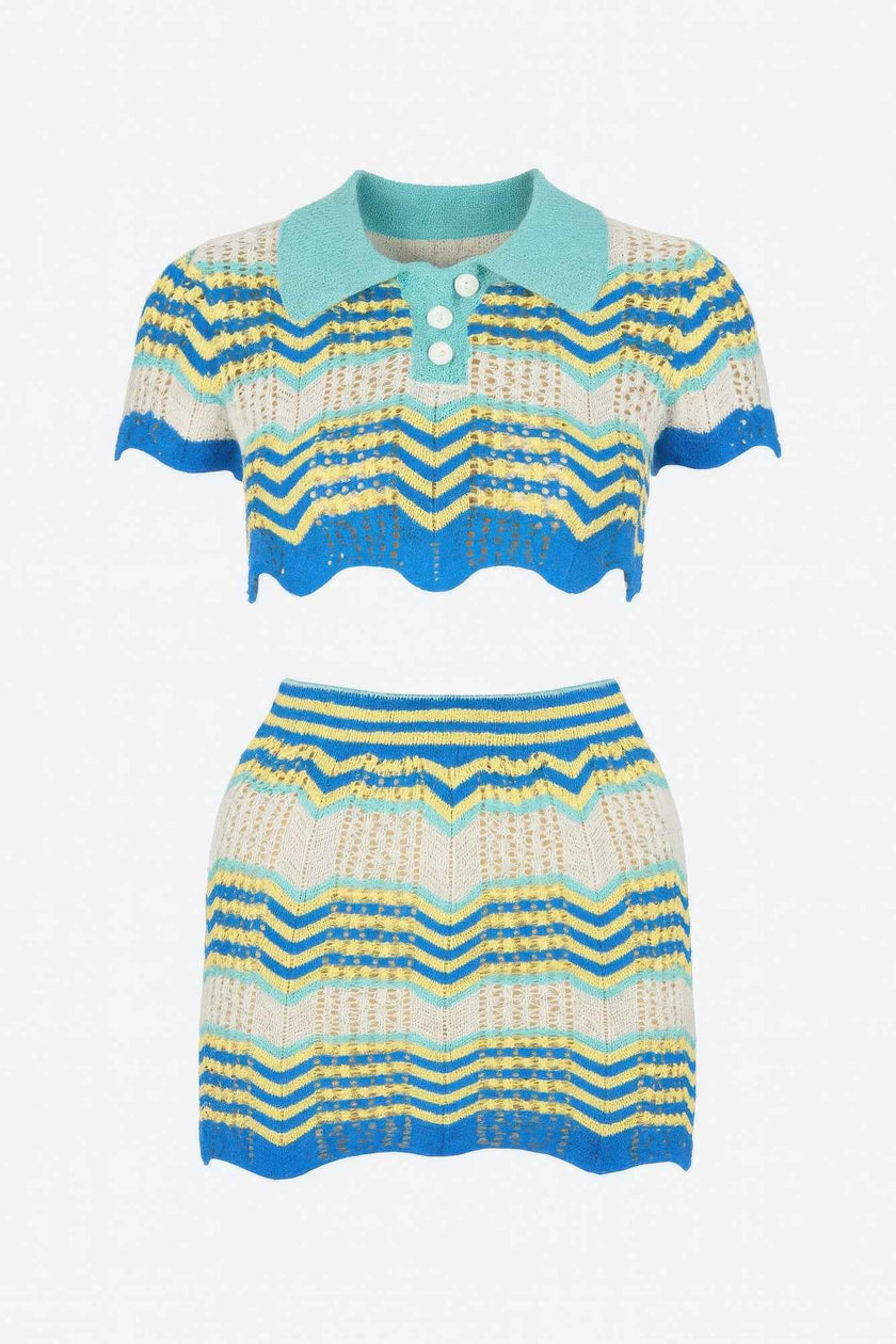 Zig Zag Crochet Two Piece Set