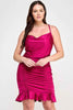 Plus Size Cowl Neck Ruch Ruffle Dress