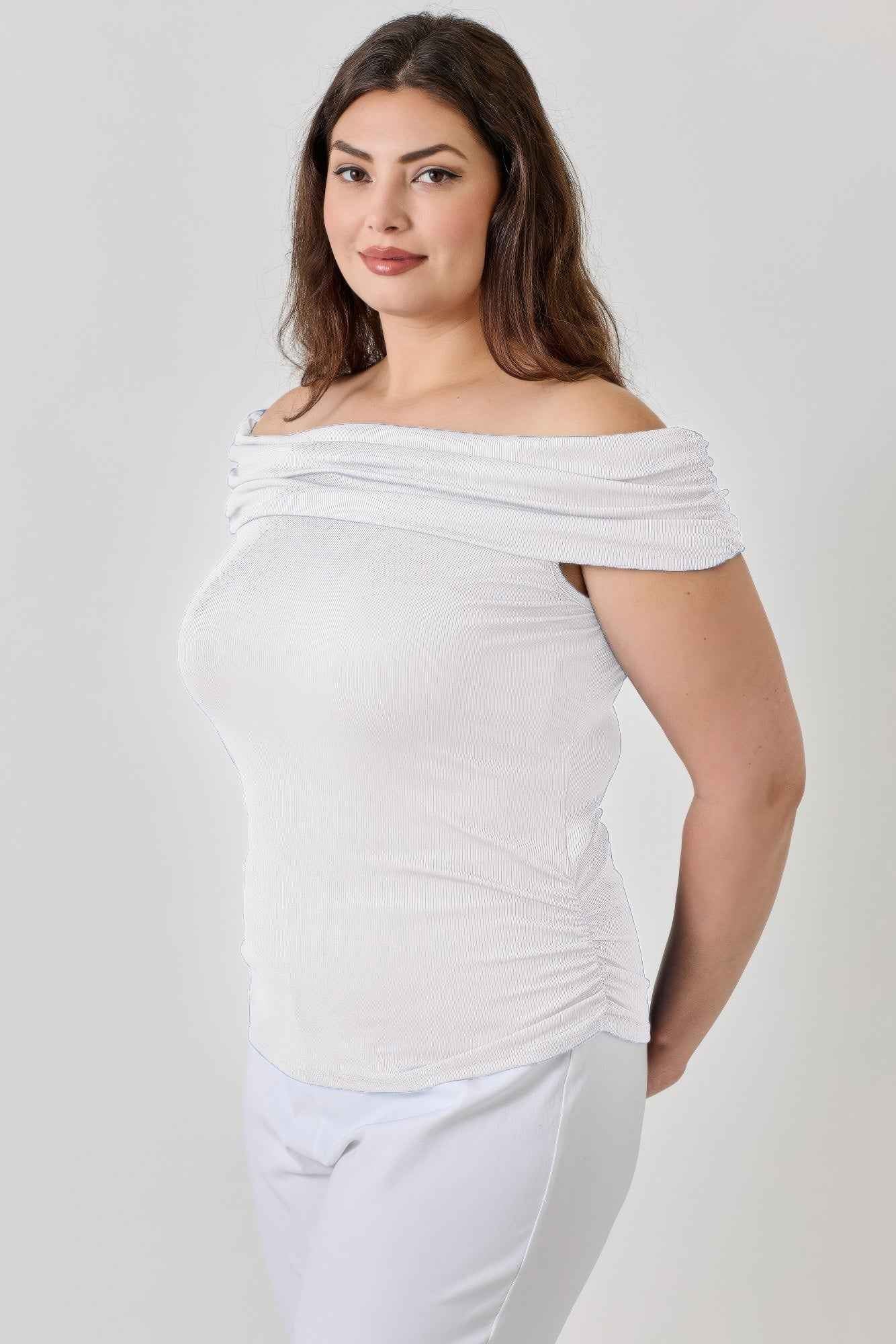 Plus Size Ots 2x1 Knit Rib Top