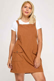 Plus Size Corduroy Overall Dress