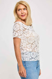 Plus Sized Off The Shoulder Lace Scallop Edge Top