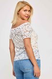 Plus Sized Off The Shoulder Lace Scallop Edge Top