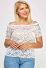Plus Sized Off The Shoulder Lace Scallop Edge Top