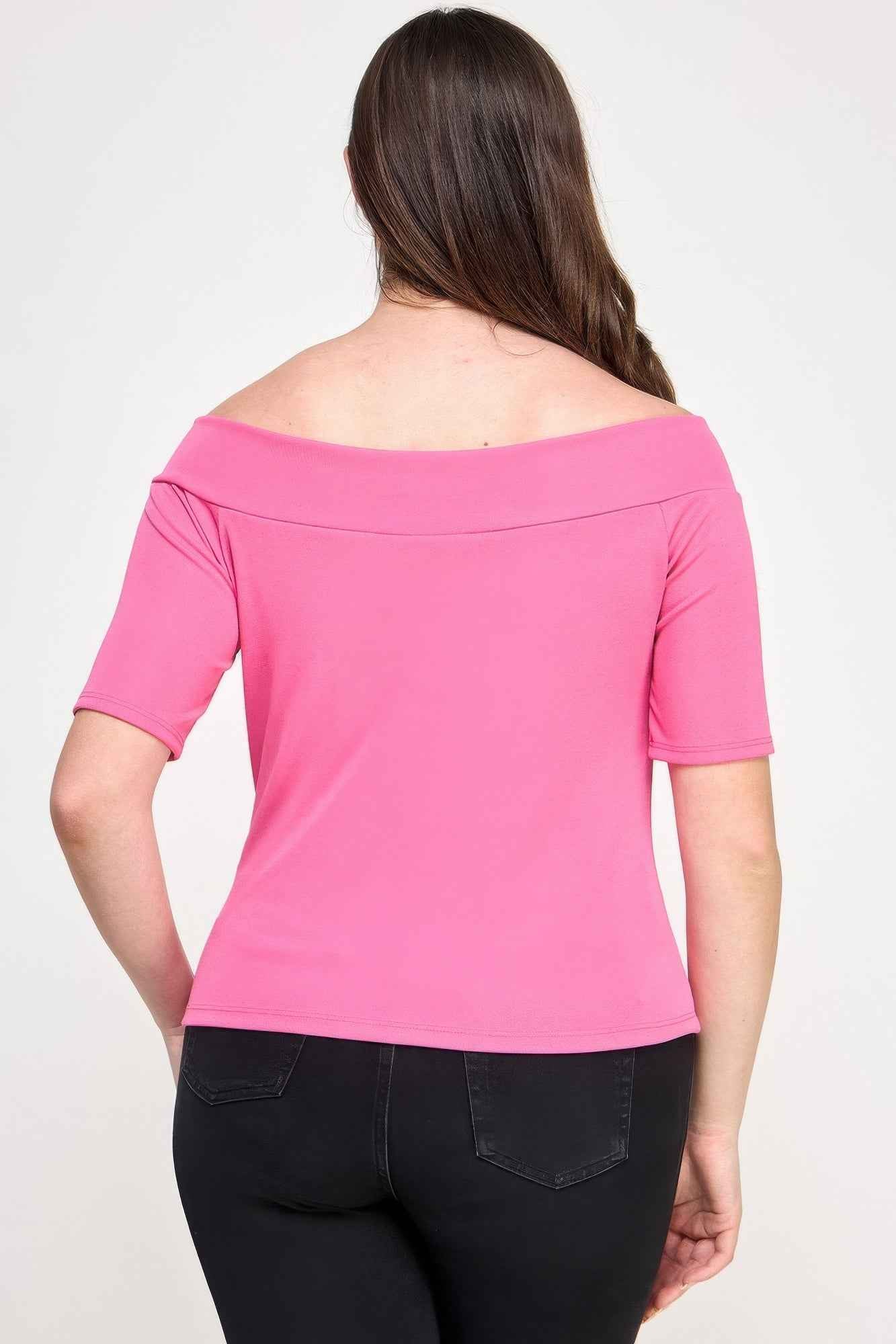 Plus Size Off The Shoulder Knit Rib Twist Knot Top