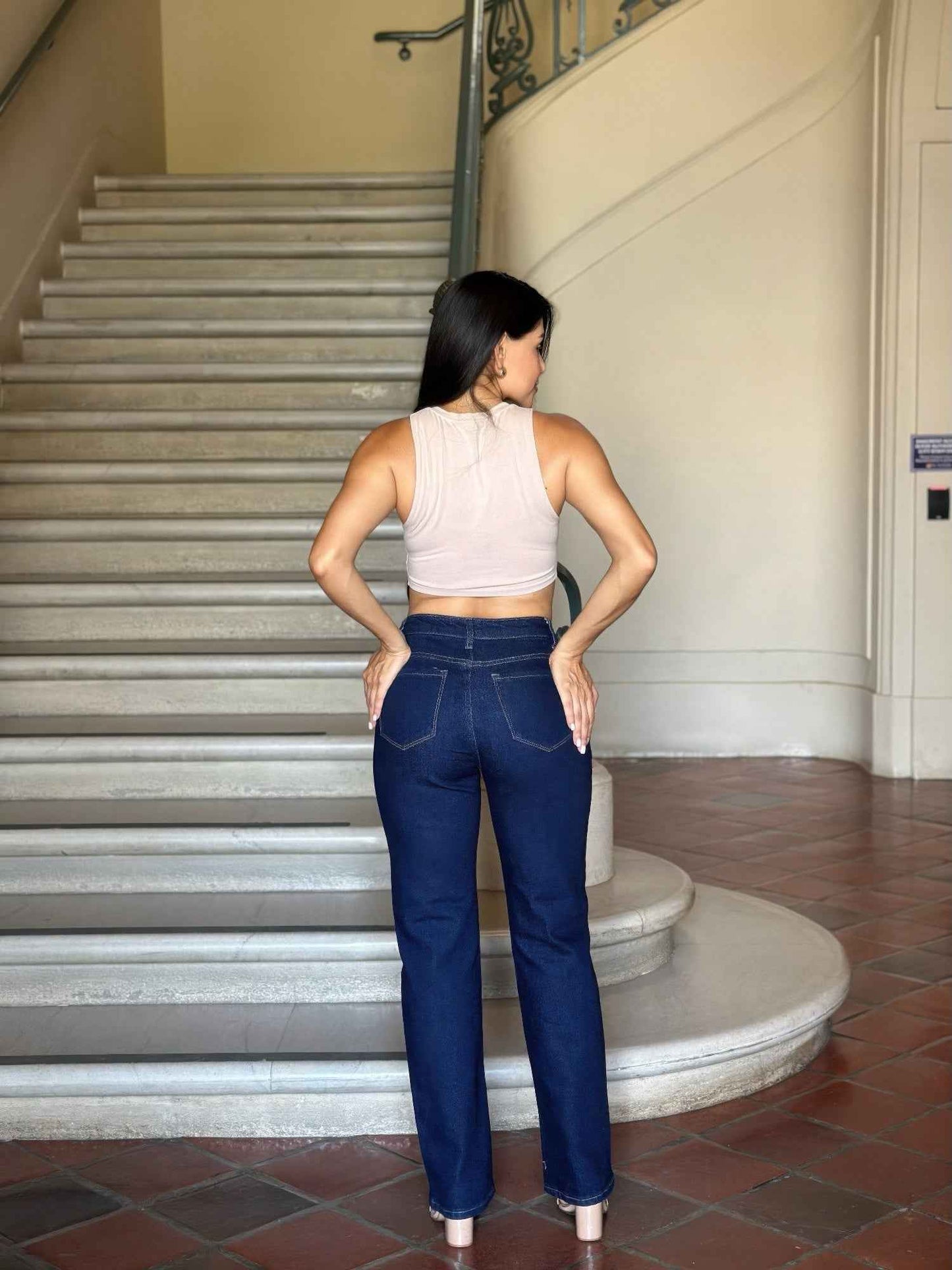 High Waist Vintage Straight Leg Denim Jeans