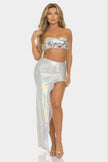 Metallic Sequin Crop Top & Skirt Set