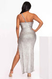 One Shoulder Slit Maxi Dress