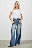 High Rise Wide Leg W/release Hem And Side Contrast