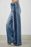 High Rise Wide Leg W/release Hem And Side Contrast