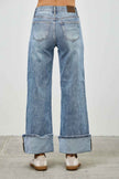 Mid Rise Cuffed Jeans With Stretch
