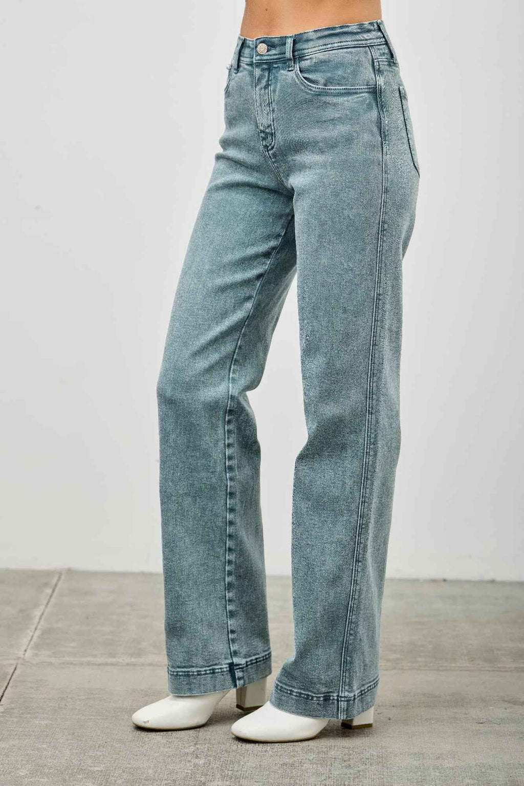 High Rise Slim Wide Straight