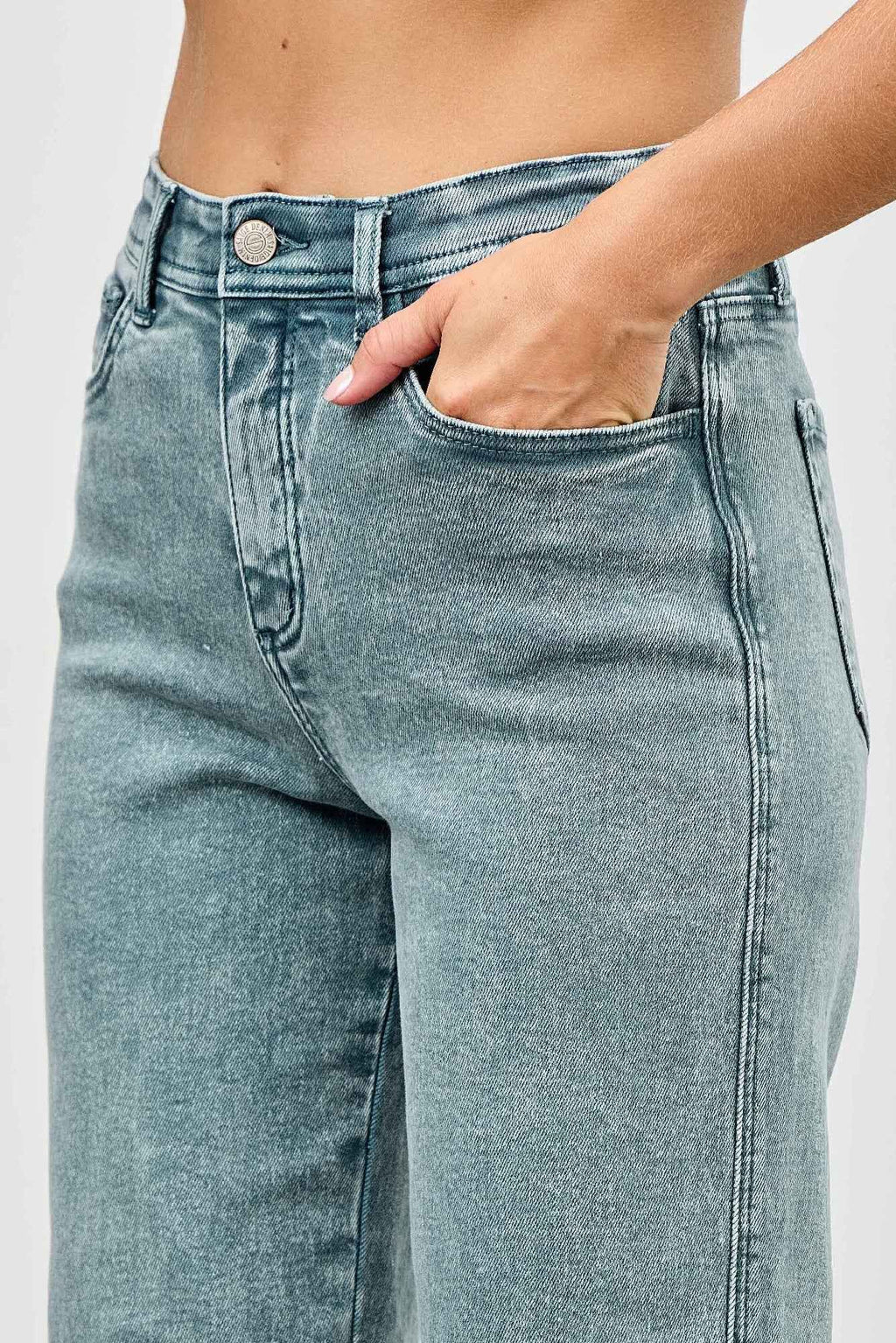 High Rise Slim Wide Straight